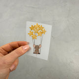 kleines Bügelbild - Maus/Schaukelsterne