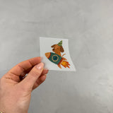 kleines Bügelbild - Hund/Ab ins All