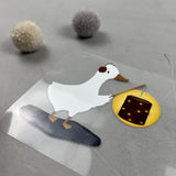 kleines Bügelbild - Gans mit Laterne/rot