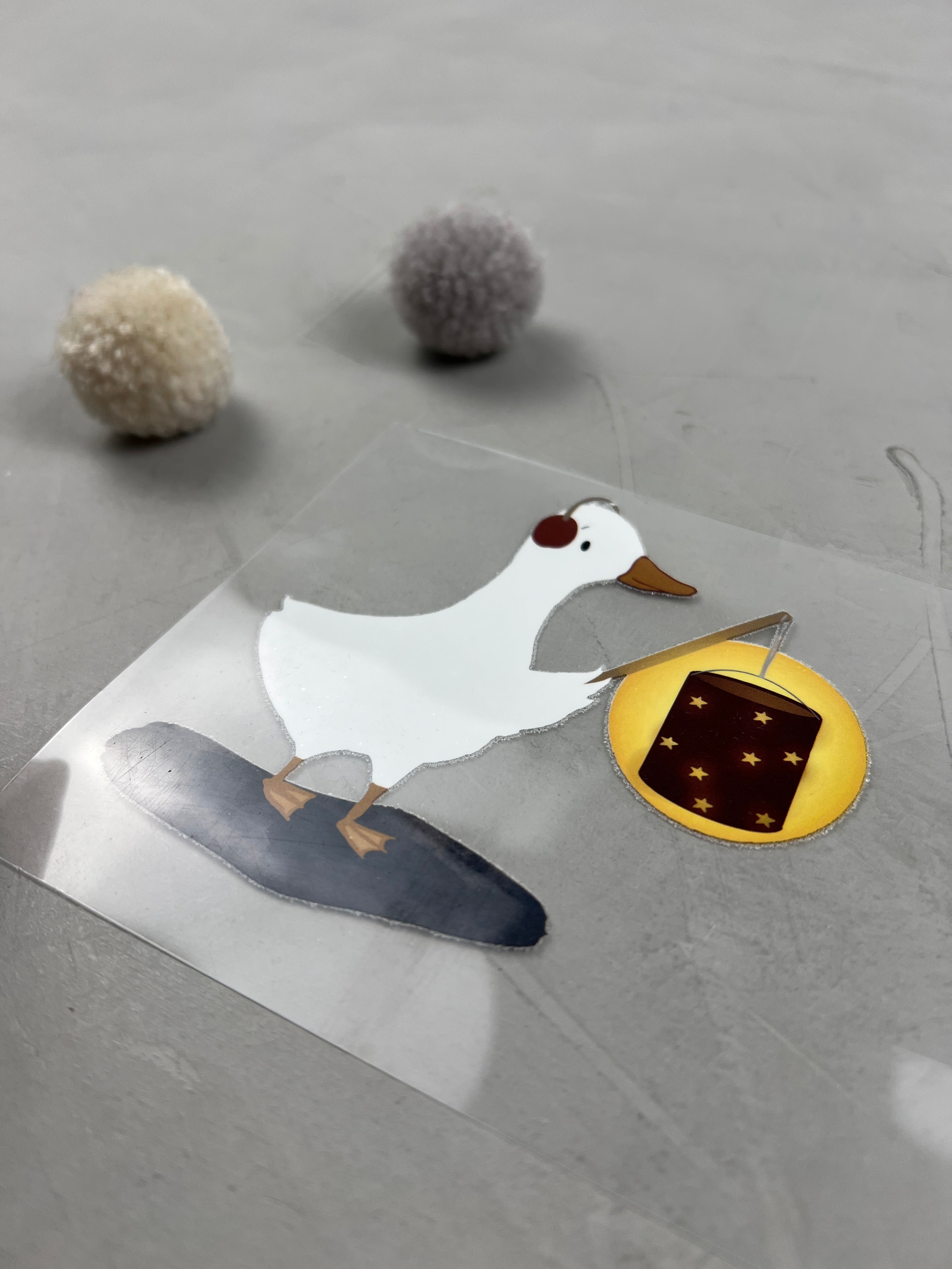 kleines Bügelbild - Gans mit Laterne/rot kleines Bügelbild - Gans mit Laterne/rot