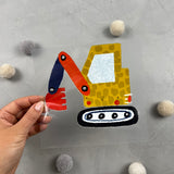 großes Bügelbild - Angebaggert