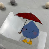 großes Bügelbild - Regenkollegen