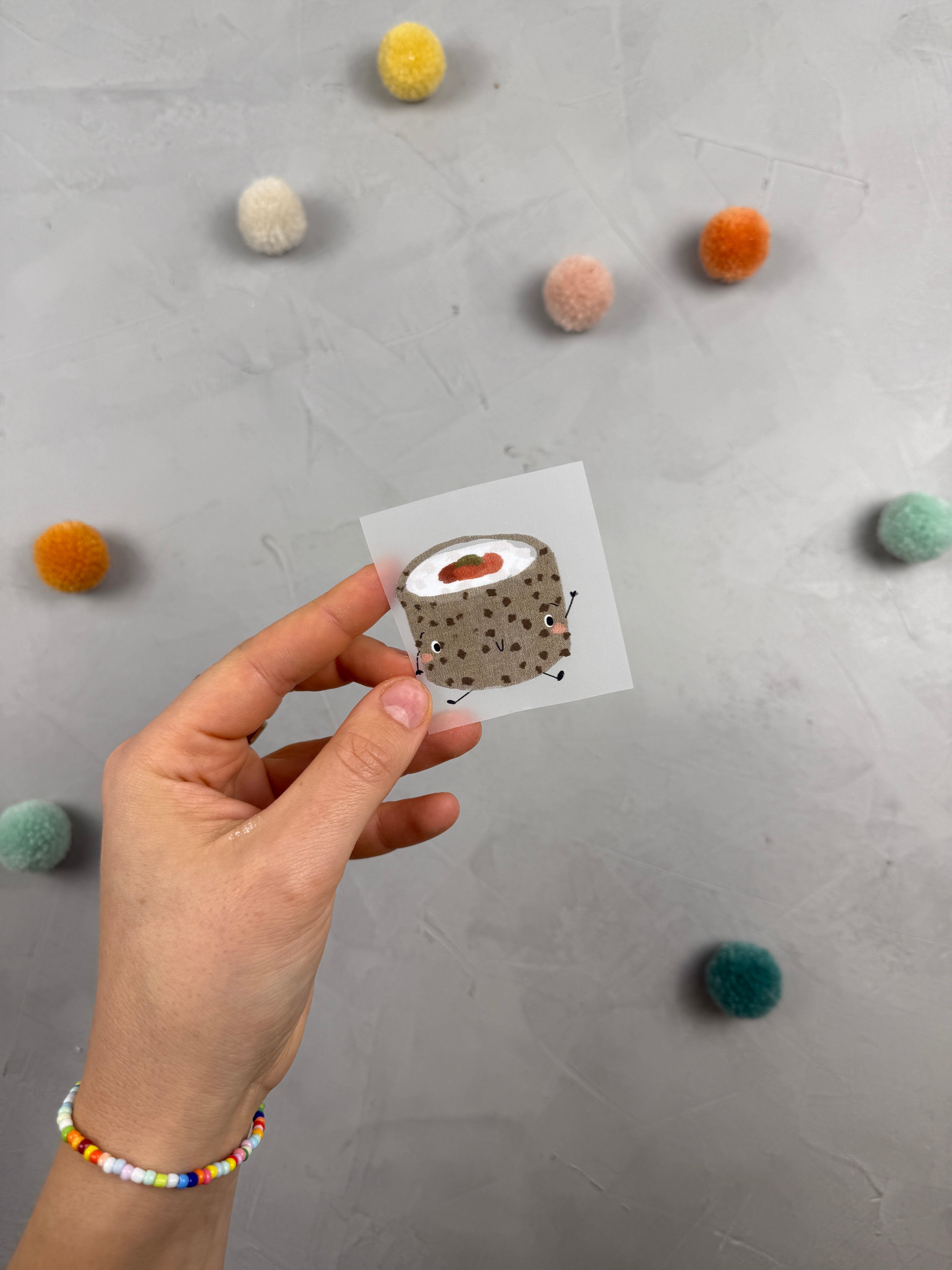 kleines Bügelbild - Rollenverteilung/braunes Maki