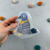 Mittleres Glitzerbügelbild - Taubentrupp