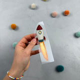 Mittleres Glitzerbügelbild - Raketenstart