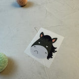 kleines Bügelbild - Das Leben ist ein Ponyhof/schwarz