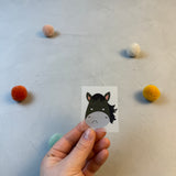 kleines Bügelbild - Das Leben ist ein Ponyhof/schwarz