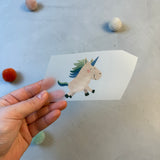 kleines Bügelbild - Wunschhorn/blau