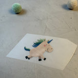 kleines Bügelbild - Wunschhorn/blau