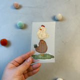 kleines Bügelbild - Hochstapler/zwei Hühner