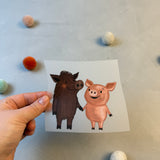 großes Bügelbild - Schwein gehabt