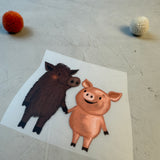 großes Bügelbild - Schwein gehabt