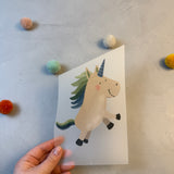 großes Bügelbild - Wunschhorn/blau