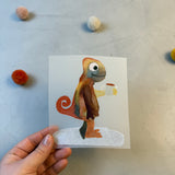 großes Bügelbild - Kaffeeleon