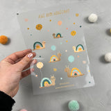 Bügelbildbogen - Aus dem Häuschen