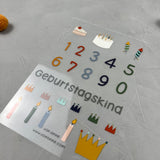 Bügelbildbogen - kleine Zahlen/Geburtstag