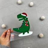 großes Bügelbild - Tyranno Santa Rex