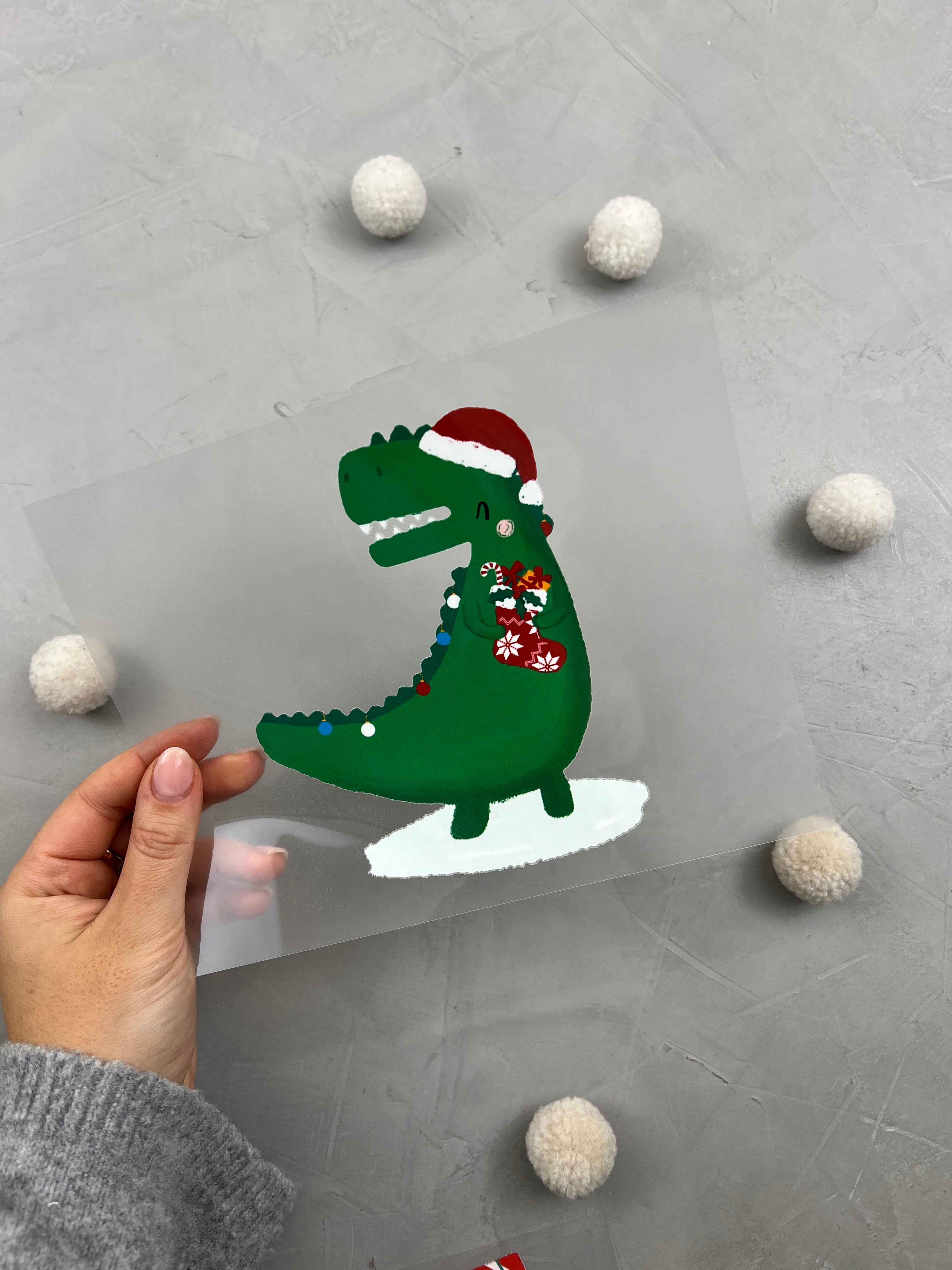 großes Bügelbild - Tyranno Santa Rex