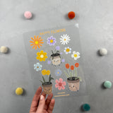Rub-on-Stickerbogen - Flower Power