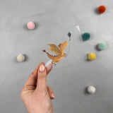 kleines Bügelbild - Drachenwind (Gelb)