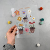 Bügelbildbogen - Happy Flowers