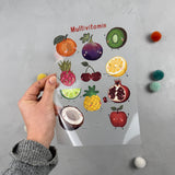 Bügelbildbogen - Multivitamin