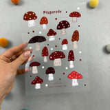 Bügelbildbogen - Pilzparade