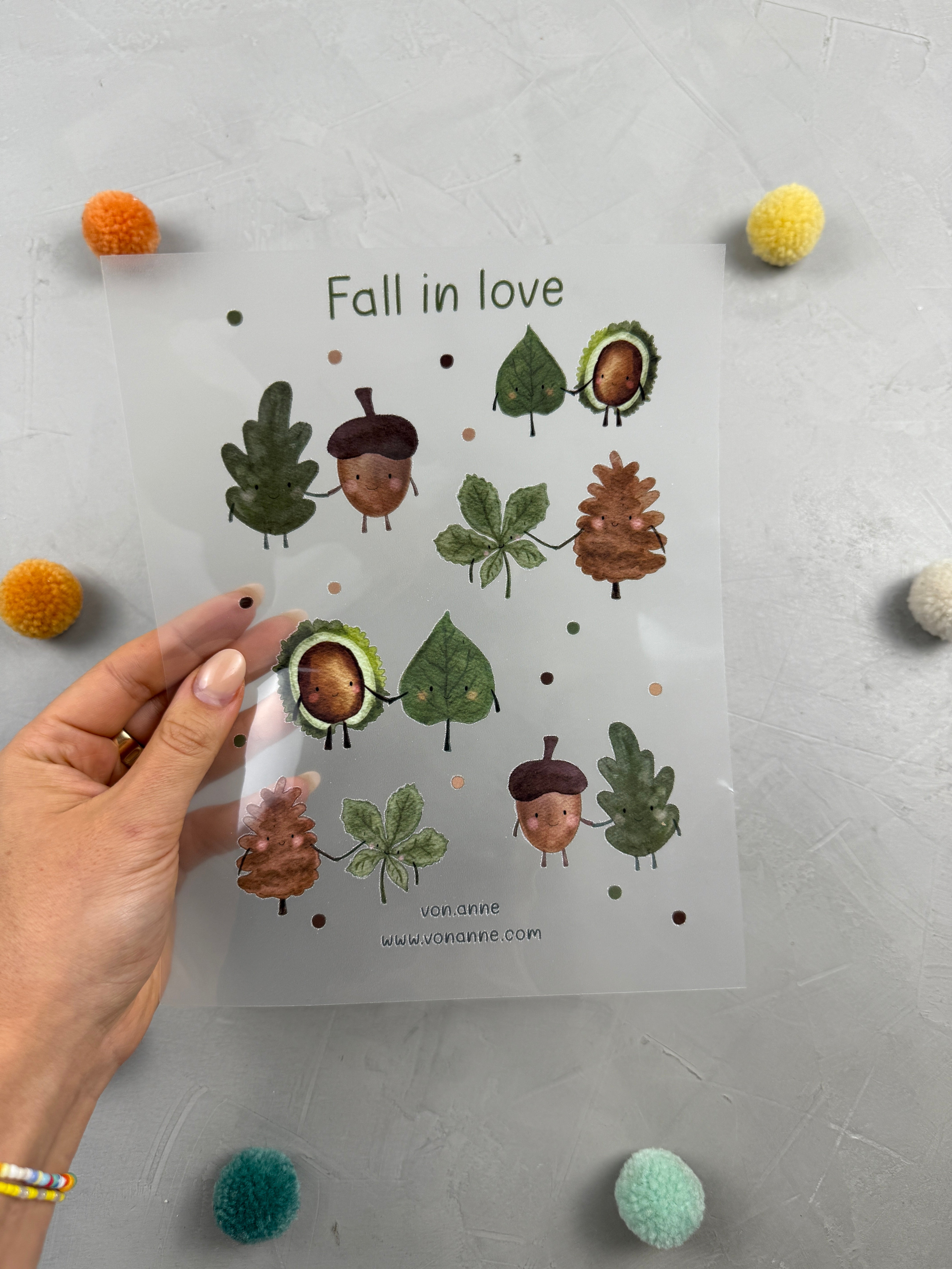 Bügelbildbogen - Fall in love