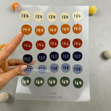 Bügelbildbogen - Größenetiketten (134-164)