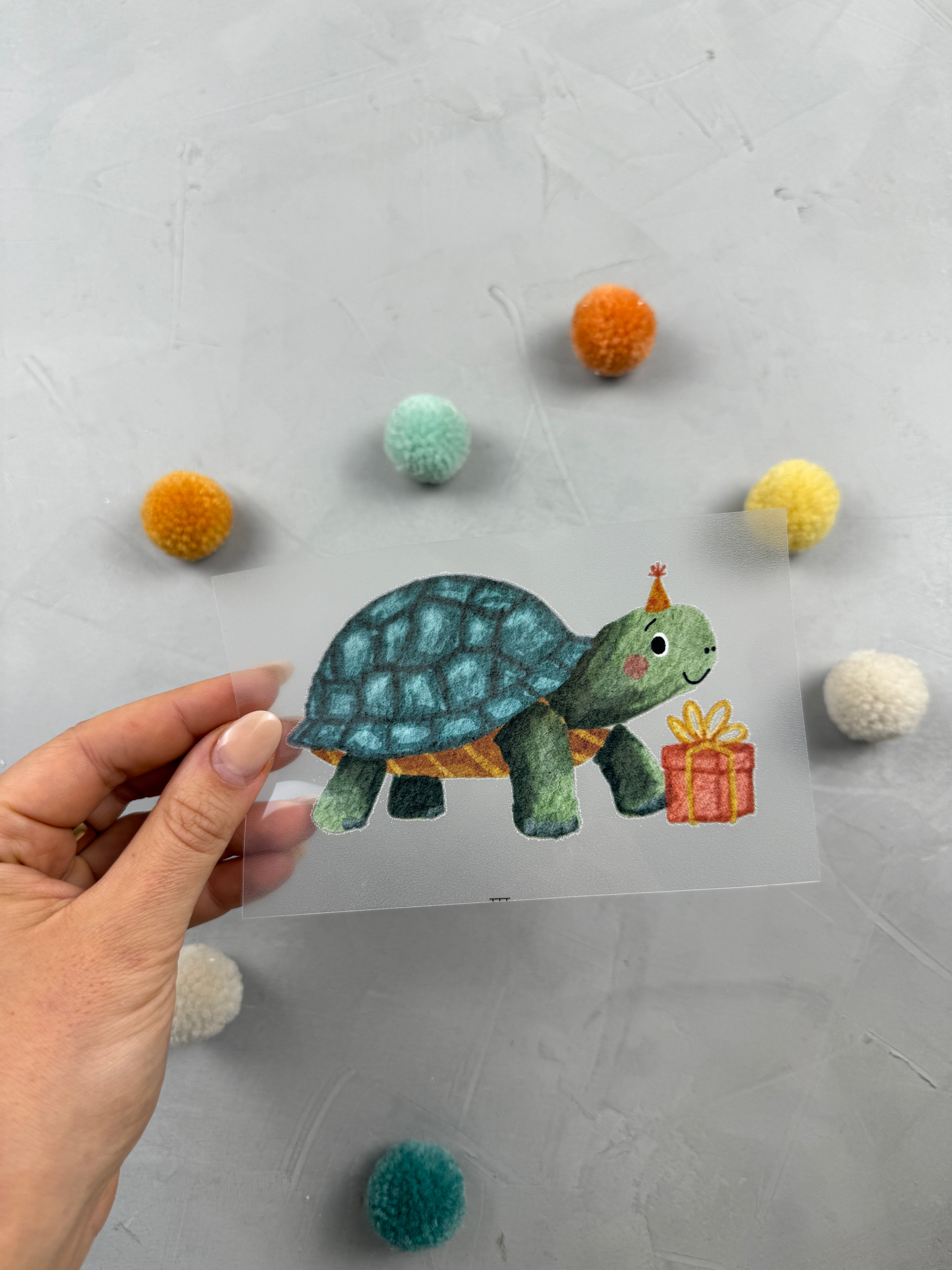 kleines Bügelbild -  Hoch sollst du leben/Schildkröte
