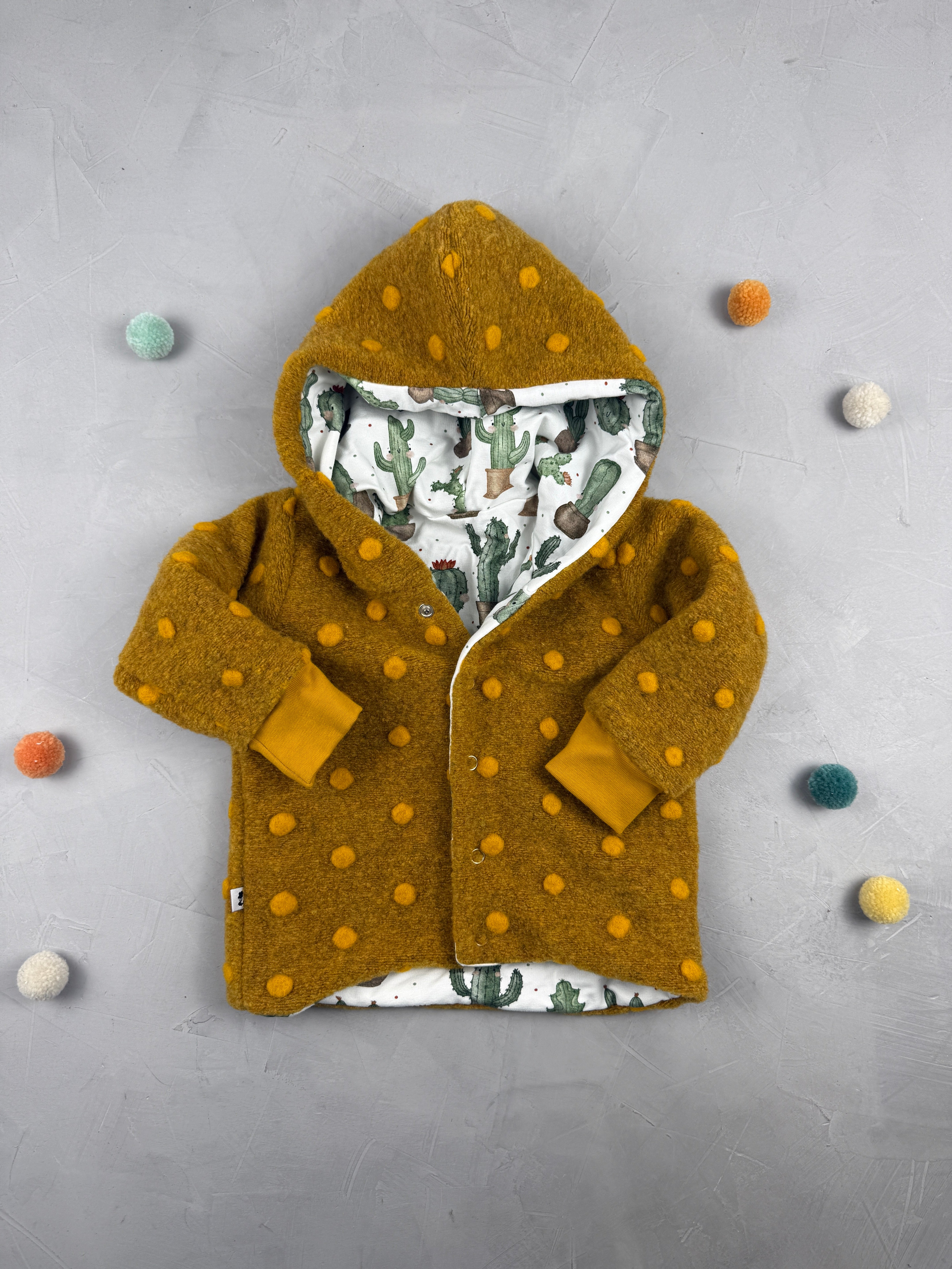 Weiche Jacke - Kleiner grüner Kaktus/Senfgelb (18-24 M)
