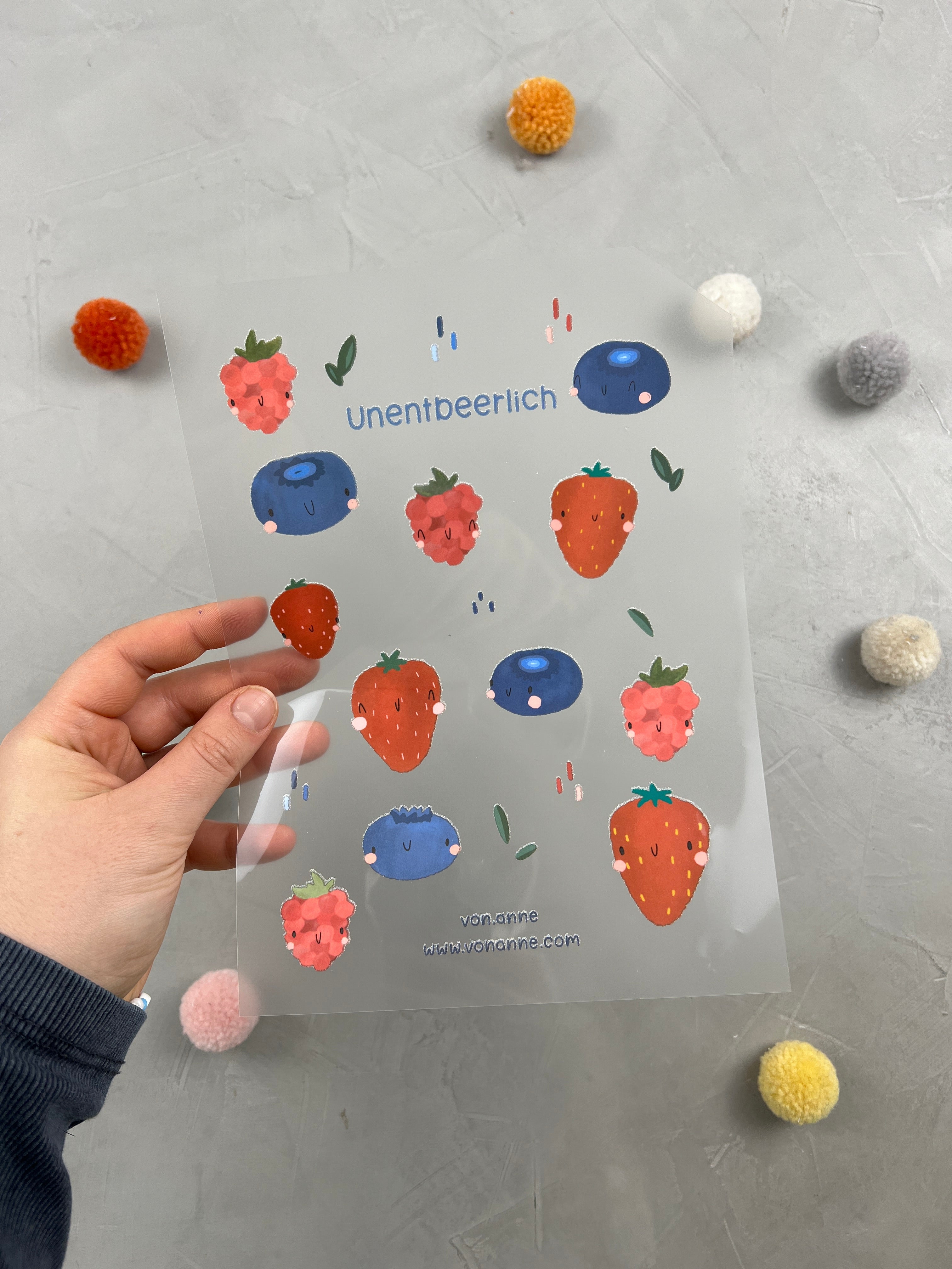 Bügelbildbogen - All the single berries