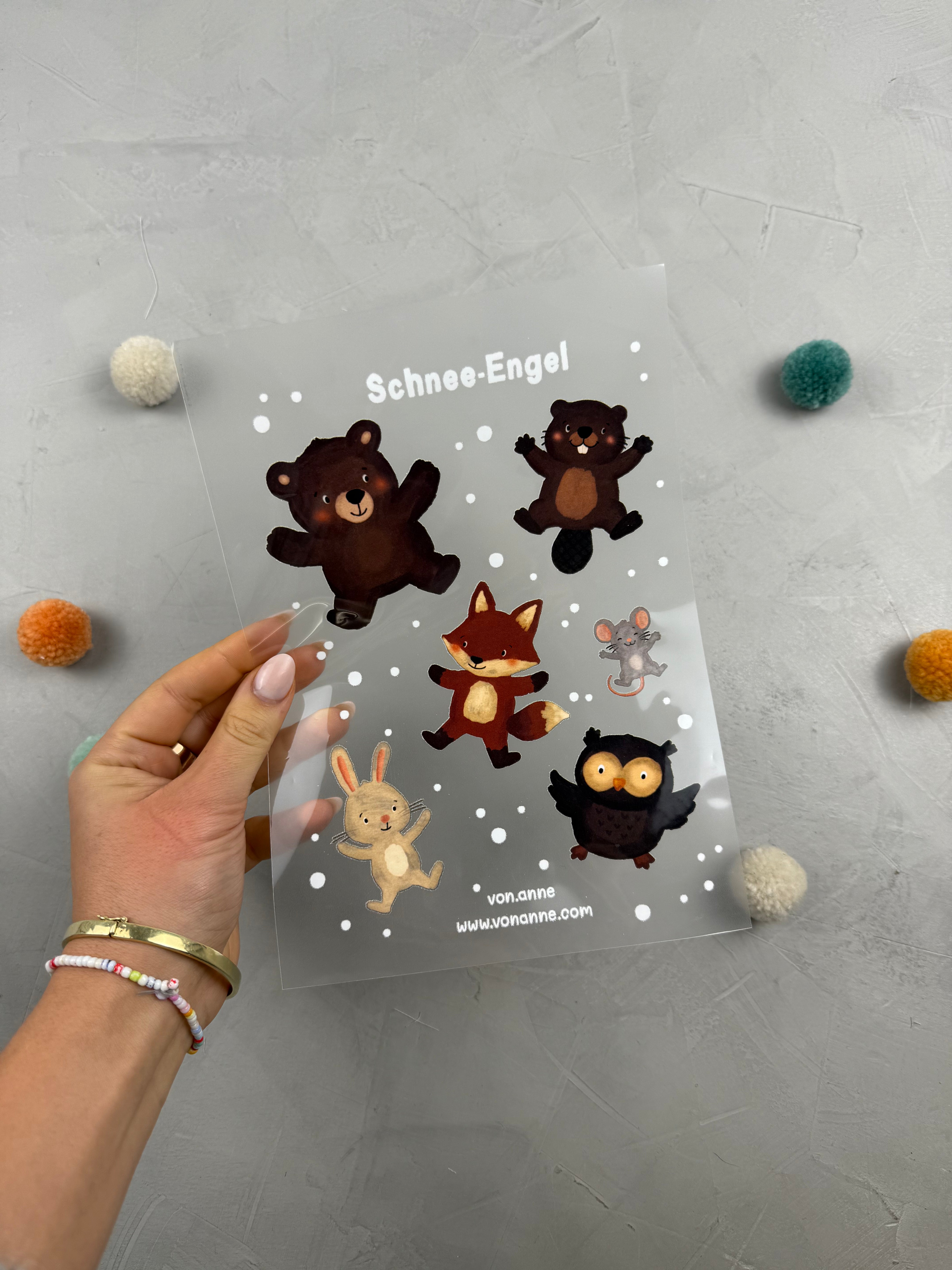 Bügelbildbogen - Schnee-Bengel