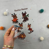 Bügelbildbogen - Rentierrennen