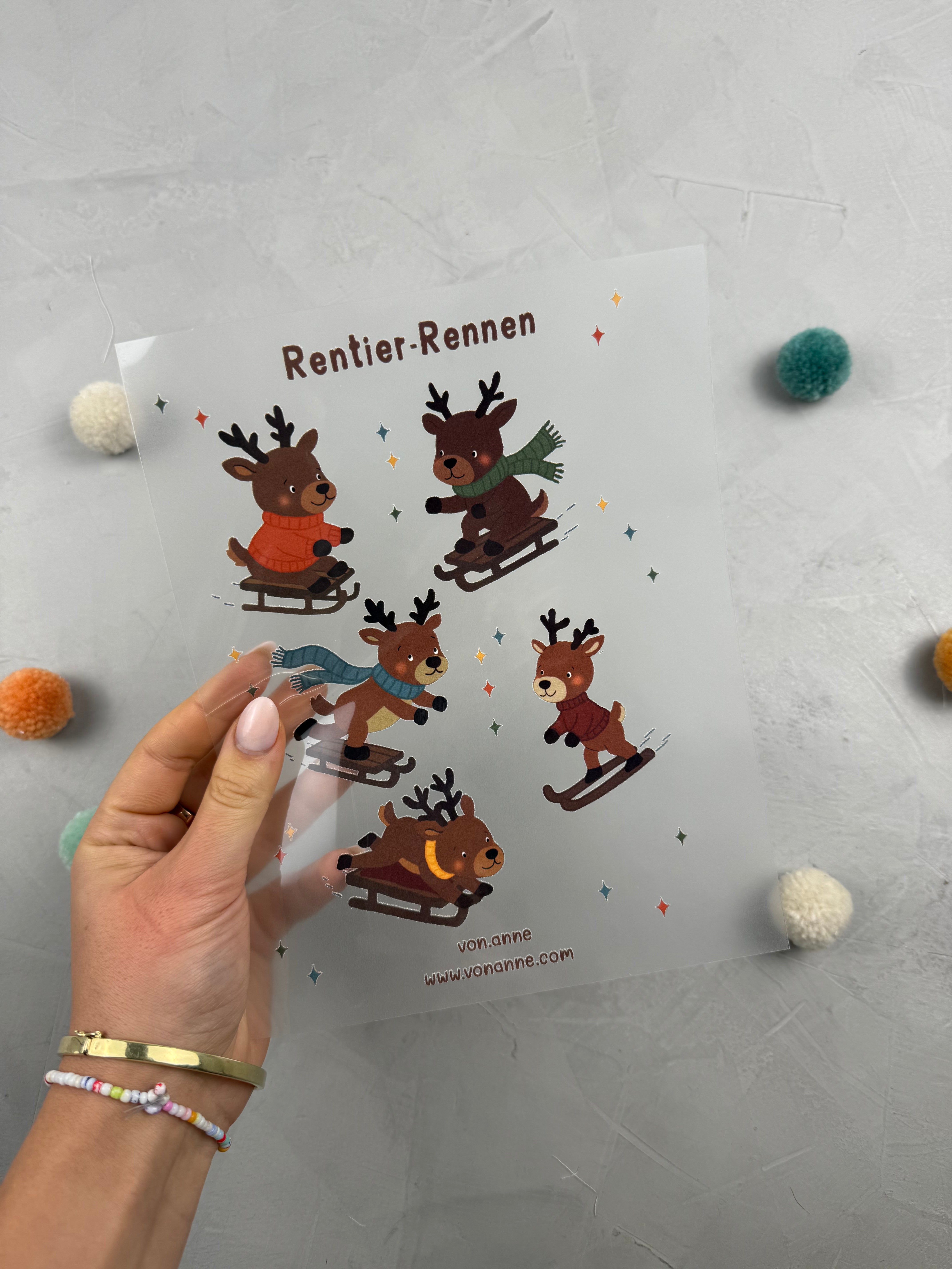 Bügelbildbogen - Rentierrennen