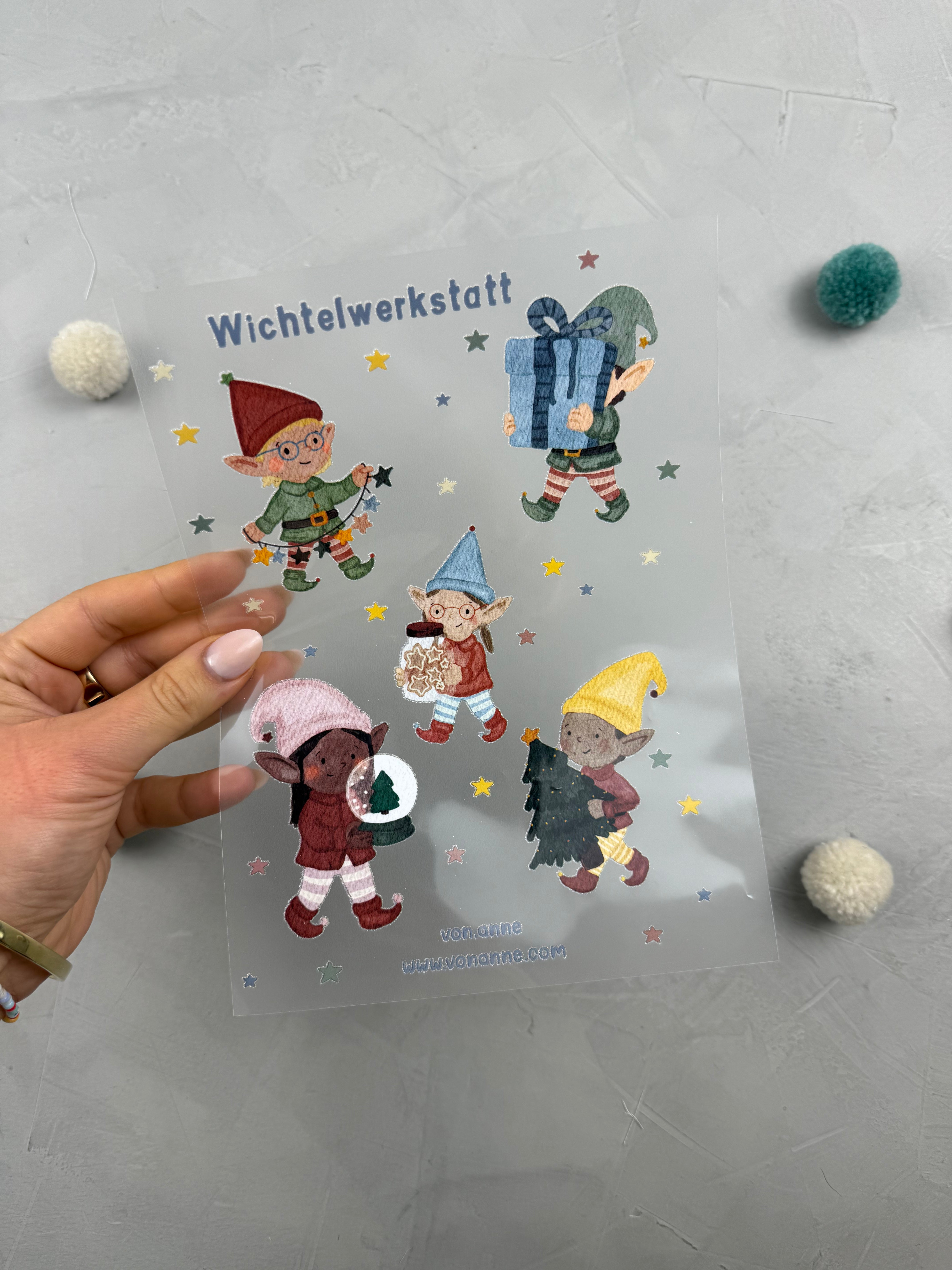 Bügelbildbogen - Wichtelwerkstatt