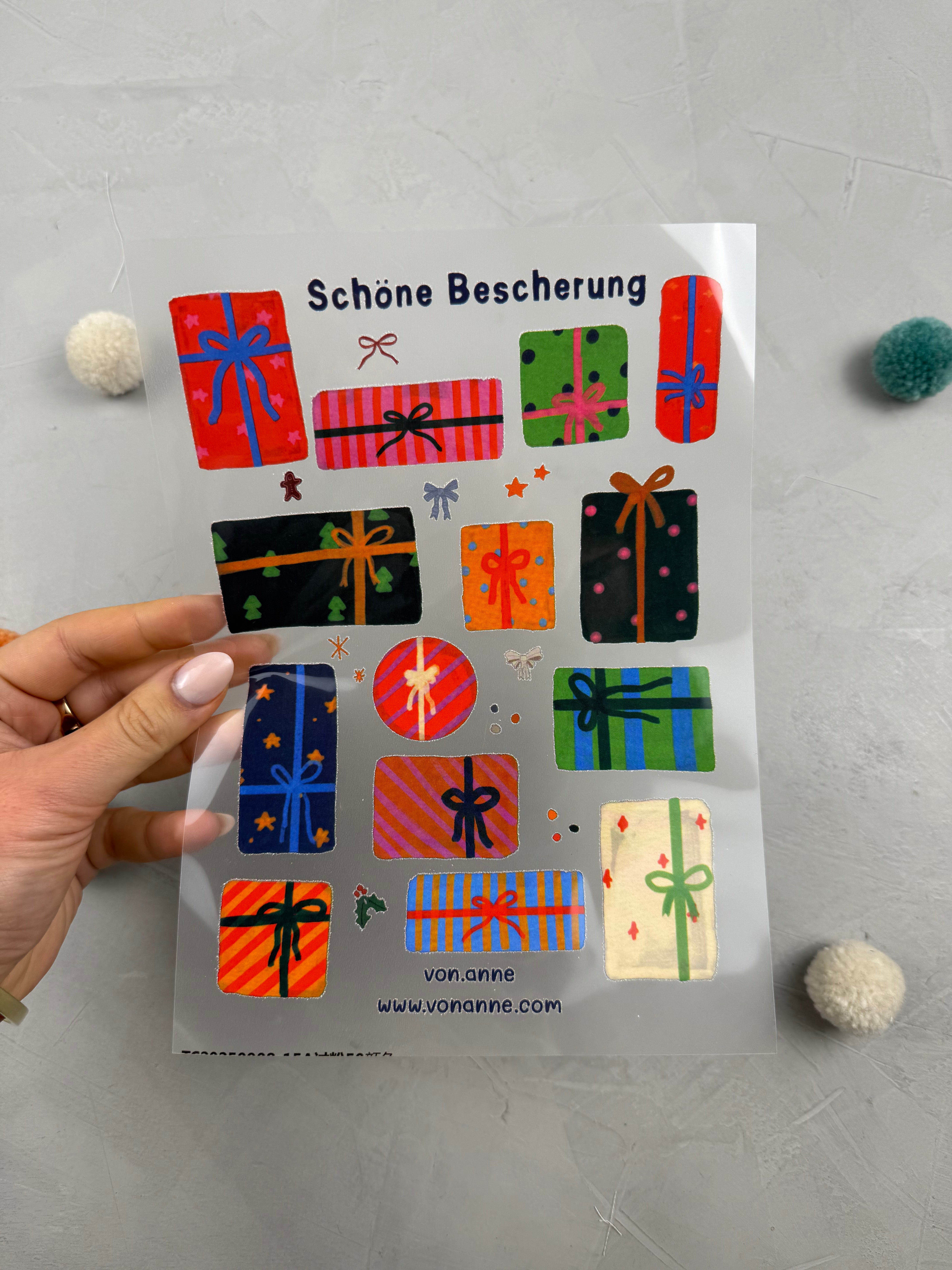 Bügelbildbogen - Schöne Bescherung