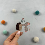kleines Bügelbild -  Under the mistletoe/Igel