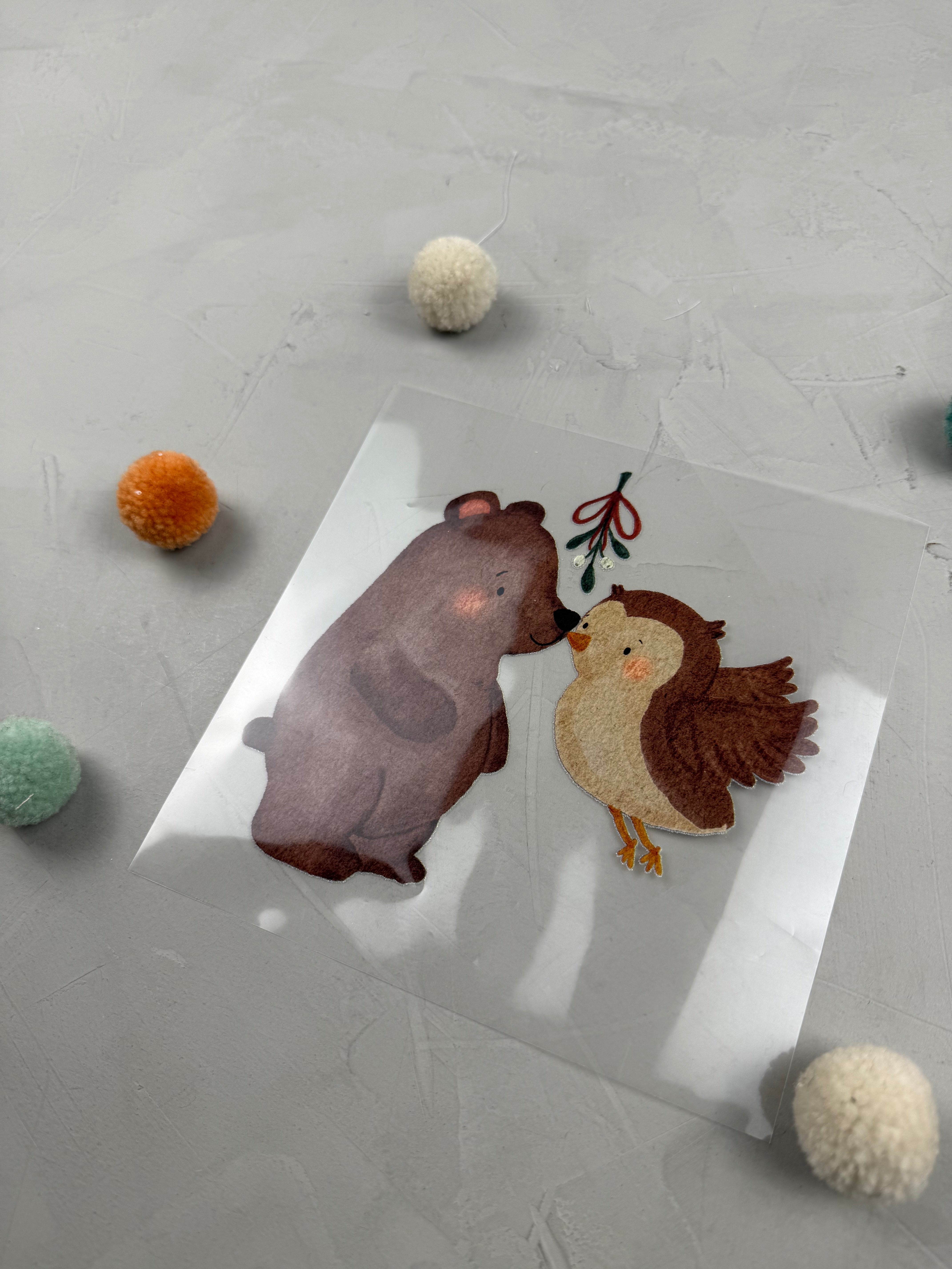 großes Bügelbild -  Under the mistletoe/Eule