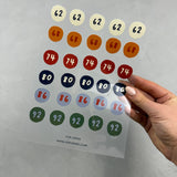 Bügelbildbogen - Größenetiketten (62-92)