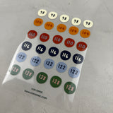 Bügelbildbogen - Größenetiketten (98-128)