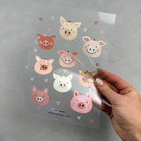 Bügelbildbogen - Ferkelfreunde