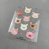 Bügelbildbogen - Ferkelfreunde