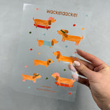 Bügelbildbogen - Wackeldackel