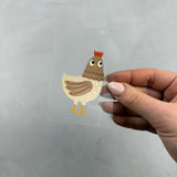 kleines Bügelbild - Hühnerhaufen/hell