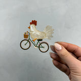 kleines Bügelbild - Raserei/Huhn