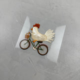 kleines Bügelbild - Raserei/Huhn