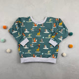 Oversize Sweatshirt - Oh du Fröhliche/Petrol (2-3 J)