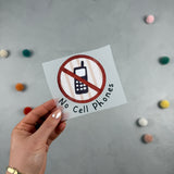 Mittleres Bügelbild - No cell phones
