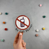 Rub-on-Sticker - No cell phones/groß